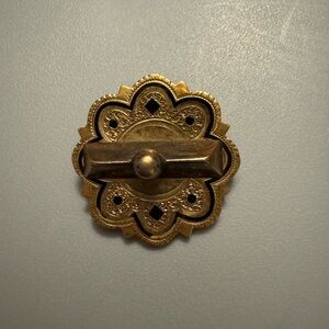 Ornate Gold and black enamel pin or pendant